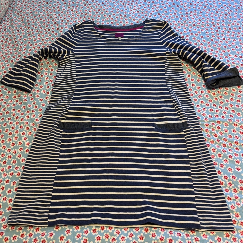 Joules 100% Cotton Mariner Multi Striped Dress in EUC. Size 16 US. V Flattering